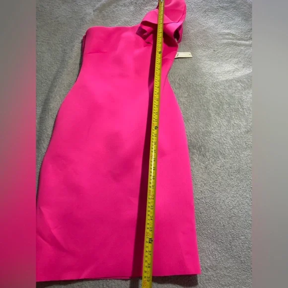 Eliza J One-Shoulder Fuchsia Sheath Dress with Statement Bow - Picture 5 of 12